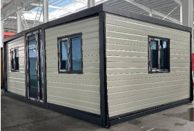 Expandable Folding House with Flat Roof