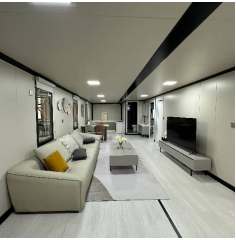 Expandable Folding House with Flat Roof