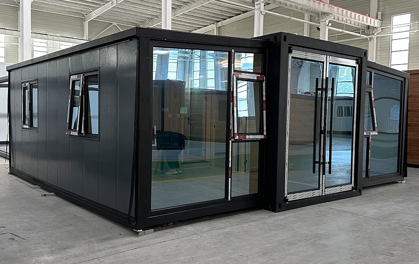 Expandable Folding House with Sloping Roof