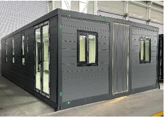 Expandable Folding House with Flat Roof