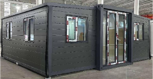 Expandable Folding House with Sloping Roof