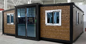 Expandable Folding House with Sloping Roof