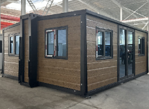 Expandable Folding House with Sloping Roof