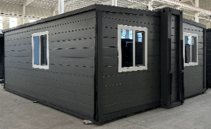 Expandable Folding House with Sloping Roof