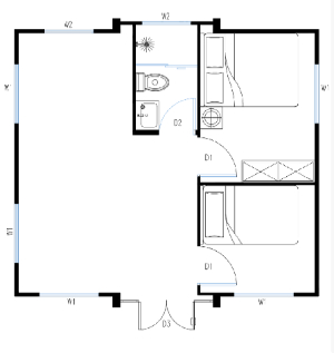 Expandable Folding House with Sloping Roof