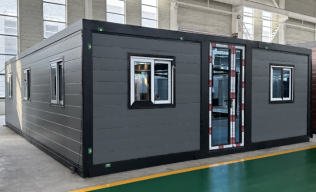 Expandable Folding House with Flat Roof