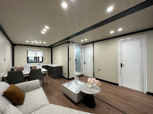 Expandable Folding House with Sloping Roof