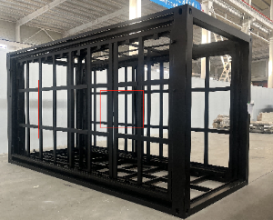 Expandable Folding House with Sloping Roof