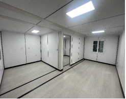 Expandable Folding House with Flat Roof
