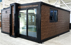 Expandable Folding House with Sloping Roof