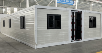 Expandable Folding House with Flat Roof